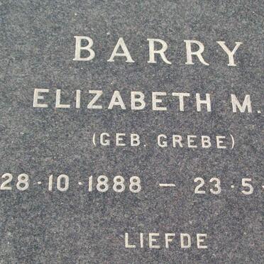 BARRY Elizabeth M.C. nee GREBE 1888-1979
