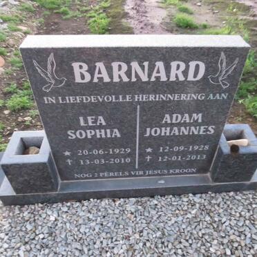 BARNARD Adam Johannes 1928-2013 & Lea Sophia 1929-2010