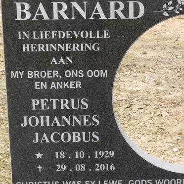 BARNARD Petrus Johannes Jacobus 1929-2016