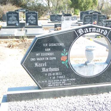 BARNARD Karel Marthinus 1933-1983