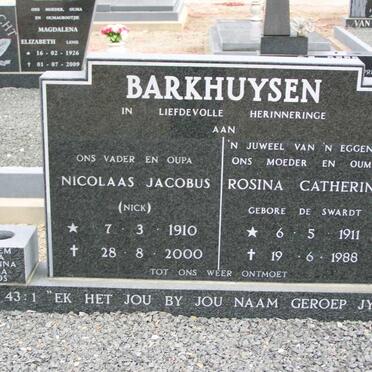 BARKHUYZEN Nicolaas Jacobus 1910-2000 &amp; Rosina Catherina 1911-1988