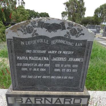 BARNARD Jacobus Johannes 1890-1971 &amp; Maria Magdalena BOUWER 1890-1964