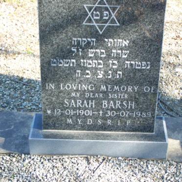 BARSH Sarah 1901-1989