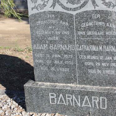 BARNARD Adam 1872-1955 &amp; Catharina M. HEUNIS 1881-1964