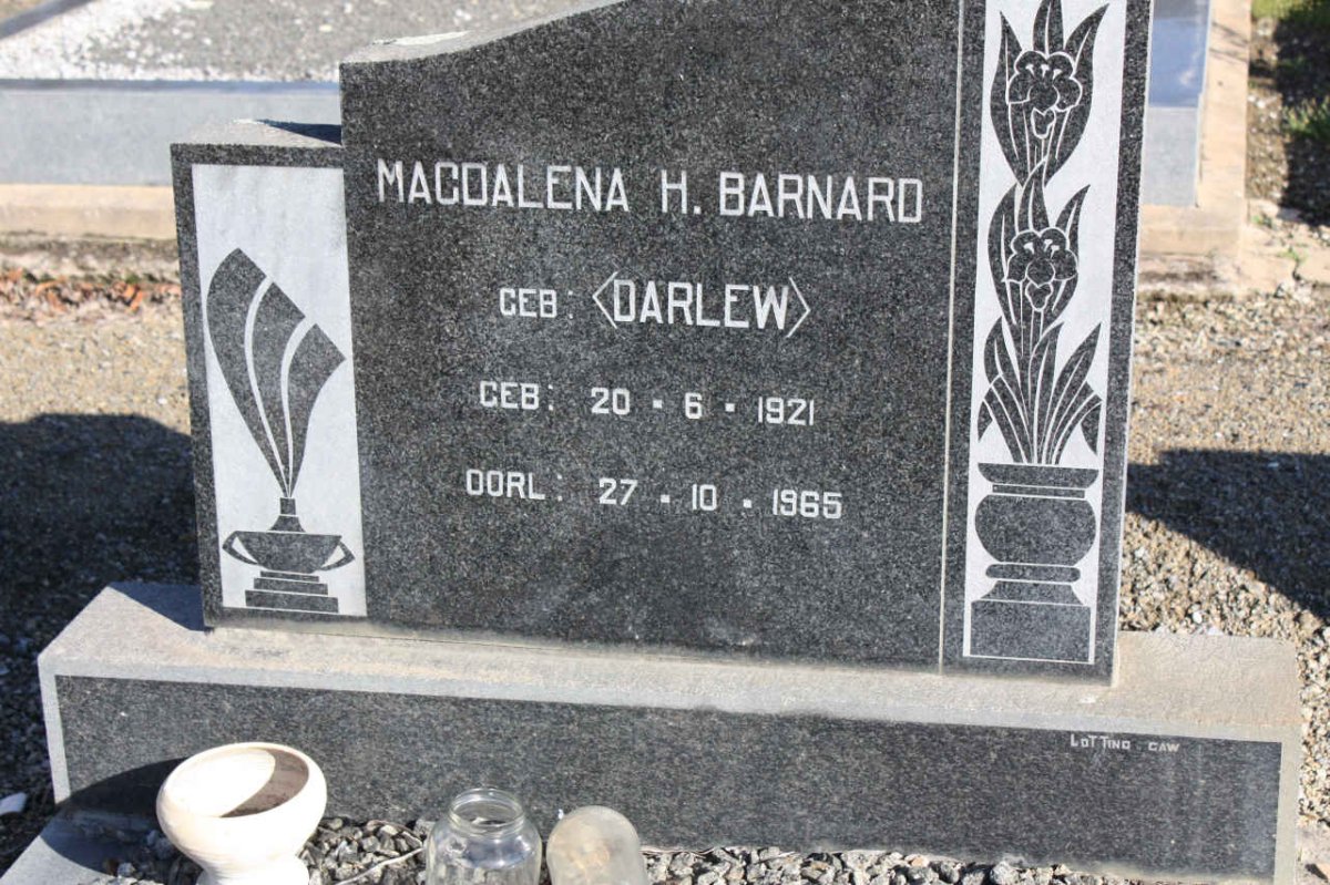 BARNARD Magdalena H. nee DARLEW 1921-1965