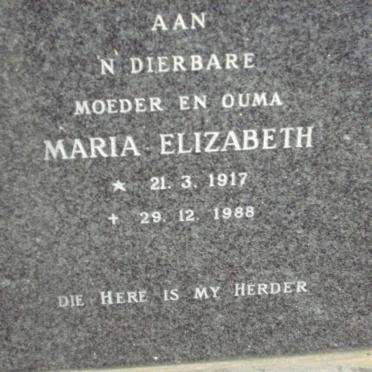 BADENHORST Maria Elizabeth 1917-1988