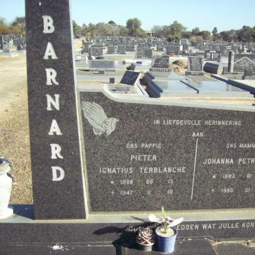 BARNARD Pieter Ignatius Terblanche 1888-1947 &amp; Johanna Petronella 1893-1980 