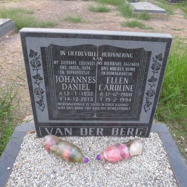 BERG Johannes Daniel, van der 1932-2013 &amp; Ellen Caroline 1908-1994