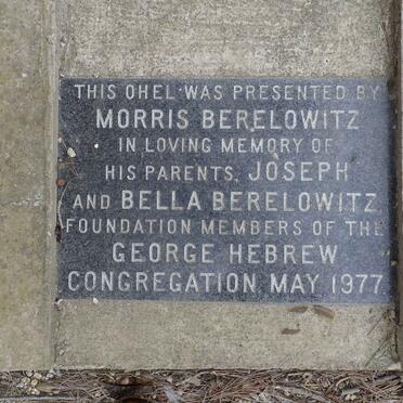 BERELOWITZ Joseph & Bella