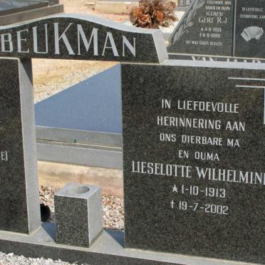 BEUKMAN Christoffel 1915-1990 &amp; Lieselotte Wilhelmine 1913-2002 