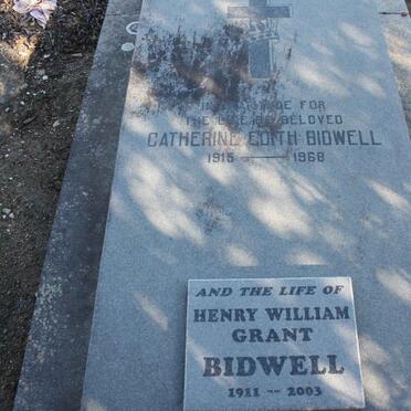 BIDWELL Henry William Grant 1911-2003 &amp; Catherine Edith 1915-1968