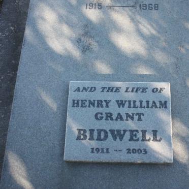 BIDWELL Henry William Grant 1911-2003 &amp; Catherine Edith 1915-1968 