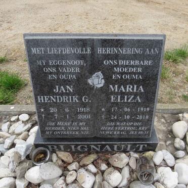 BLIGNAULT Jan Hendrik G. 1918-2001 &amp; Maria Eliza 1919-2010