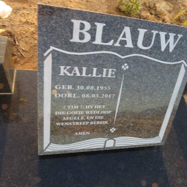 BLAUW Kallie 1955-2017