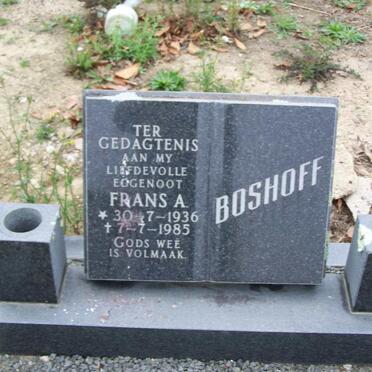 BOSHOFF Frans A. 1936-1985
