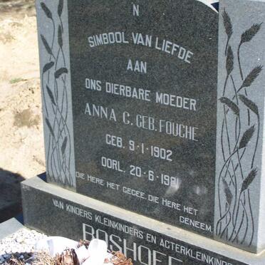 BOSHOFF Anna C. nee FOUCHE 1902-1981