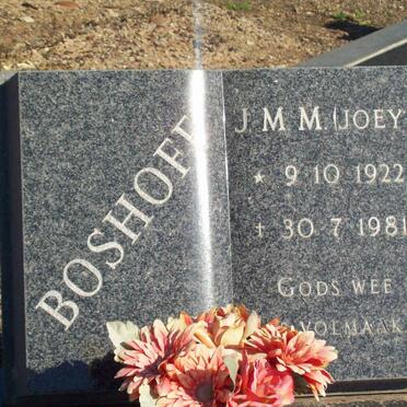 BOSHOFF J.M.M. 1922-1981