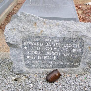 BOSCH Edward James  1923-1985 &amp; Cora KLUE 1922-