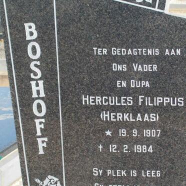 BOSHOFF Hercules Filippus 1907-1984