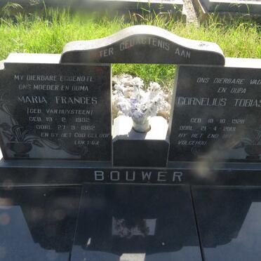 BOUWER Cornelius Tobias 1928-2001 & Maria Frances VAN HUYSTEEN 1932-1982