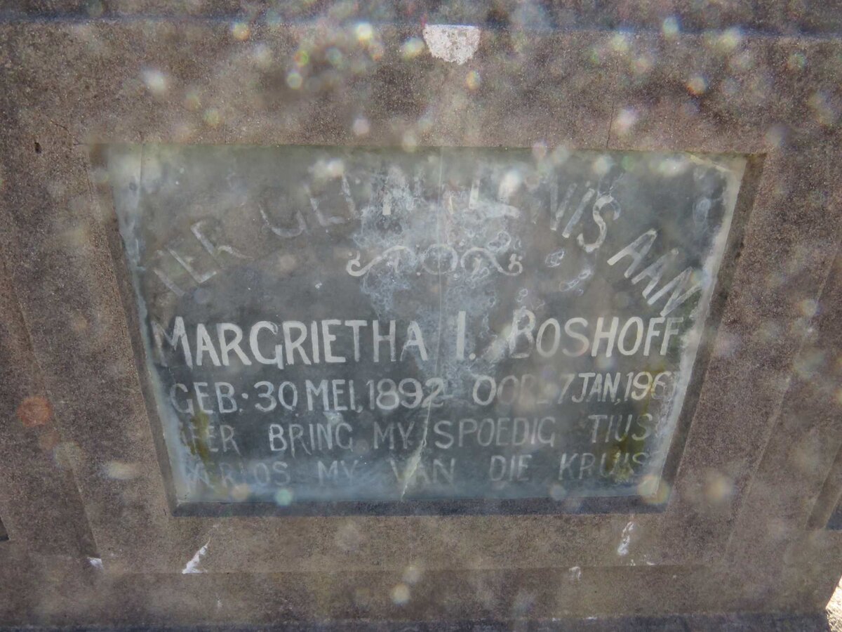 1BOSHOFF Margrietha I. 1892-196?