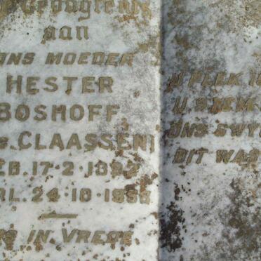 BOSHOFF Hester nee CLAASSEN 1892-1956
