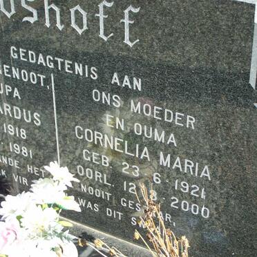 BOSHOFF Johan Gerhardus 1918-1981 &amp; Cornelia Maria 1921-2000