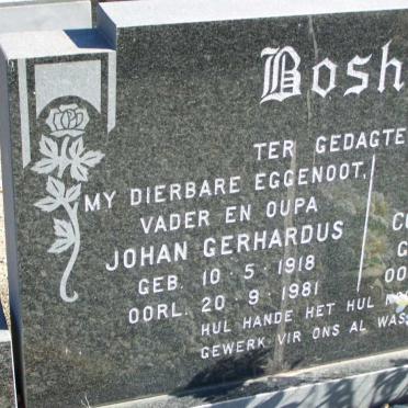 BOSHOFF Johan Gerhardus 1918-1981 &amp; Cornelia Maria 1921-2000