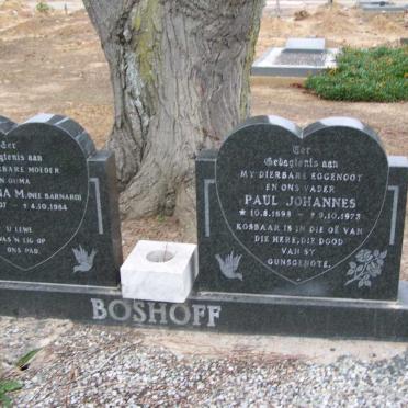 BOSHOFF Paul Johannes 1898-1973 &amp; Catherina M. BARNARD 1907-1984