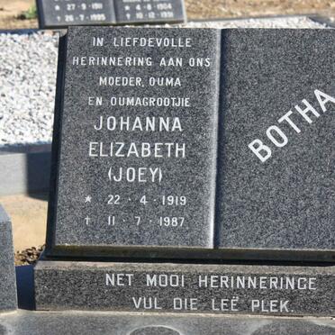 BOTHA Johanna Elizabeth 1919-1987