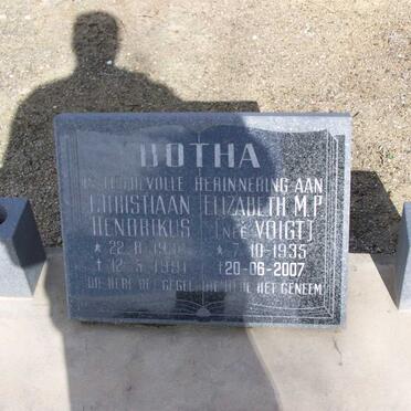 BOTHA Christiaan Hendrikus 1930-1991 &amp; Elizabeth M.P. VOIGT 1935-2007