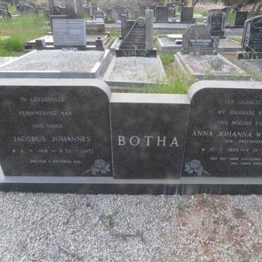 BOTHA Jacobus Johannes 1891-1977 & Anna Johanna Wilhelmina OOSTHUIZEN 1898-1974