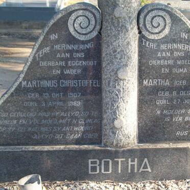 BOTHA Marthinus Christoffel 1907-1959 &amp; Martha ZEELIE 1909-1993