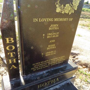 BOTHA John 1945-2017 & Rose 1949-2023