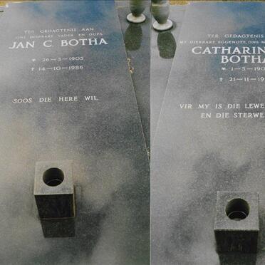 BOTHA Jan Christoffel 1905-1986 &amp; Catharina Maria DE SWARDT 1906-1981