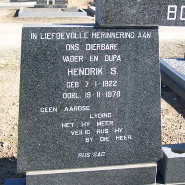 BOTHA  Hendrik S. 1922-1978 &amp; Anna Salomina Catherina 1902-1977