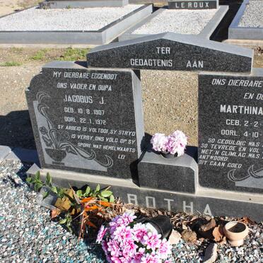 BOTHA Jacobus J. 1907-1972 &amp; Marthina S. 1918-1977