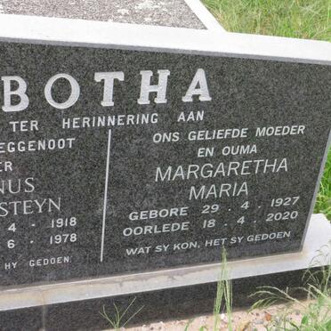 BOTHA Marthinus Theunis Steyn 1918-1978 & Margaretha Maria 1927-2020 _2