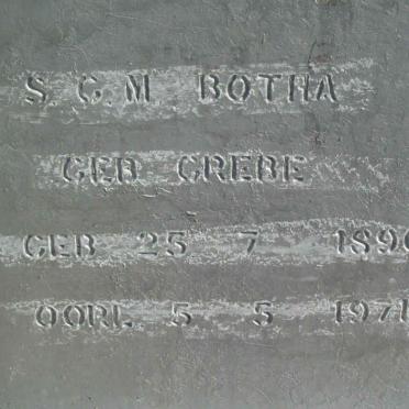 BOTHA S.C.M. nee GREBE 1890-1971