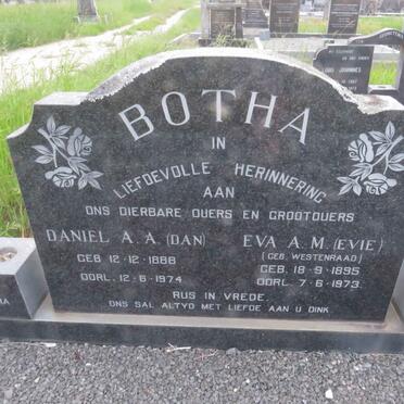 BOTHA Daniel A.A. 1888-1974 &amp; Eva A.M. WESTENRAAD 1895-1973