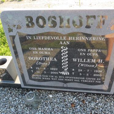 BOSHOFF Willem H. 1920-2005 & Dorothea 1922-2005