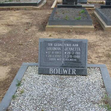 BOUWER Soloman 1903-1992 &amp; Jeanetta 1915-1988