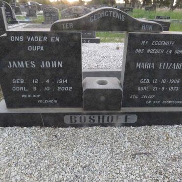 BOSHOFF James John 1914-2002 &amp; Maria Elizabeth 1905-1973
