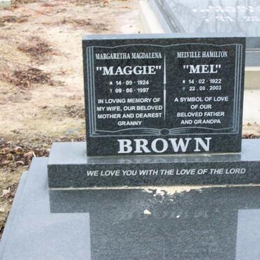 BROWN Melville Hamilton 1922-2003 &amp; Margaretha Magdalena 1924-1997