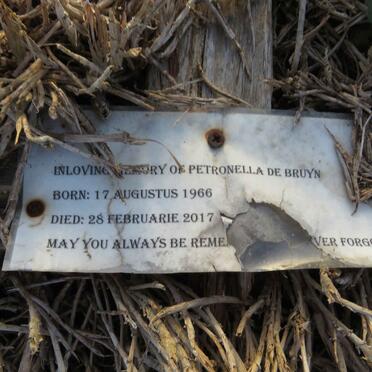 BRUYN Petronella, de 1966-2017