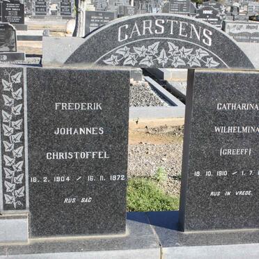 CARSTENS Frederik Johannes Christoffel 1904-1972 &amp; Catharina Wilhelmina GREEFF 1910-1970