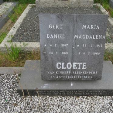 CLOETE Gert Daniel 1887-1969 &amp; Maria Magdalena 1912-1968