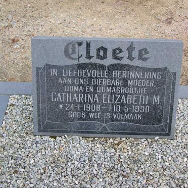 CLOETE Catharina Elizabeth M. 1908-1990