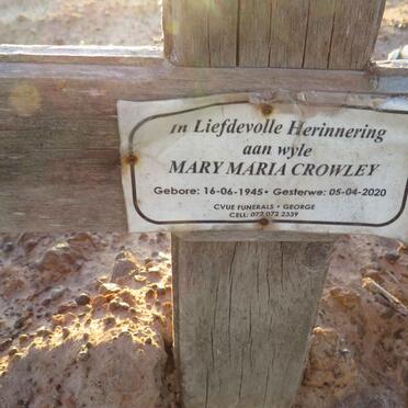 CROWLEY Mary Maria 1945-2020
