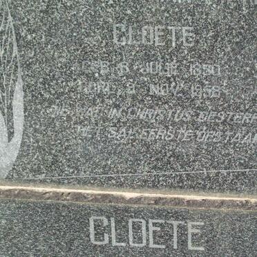 CLOETE Cloete 1890-1958